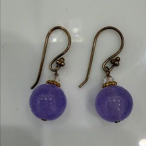 Elegant Purple Beaded Earrings